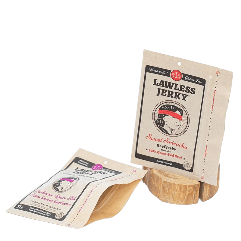  Customized Environmental Brown Kraft Paper Three-side Sealed With Zipper Food 