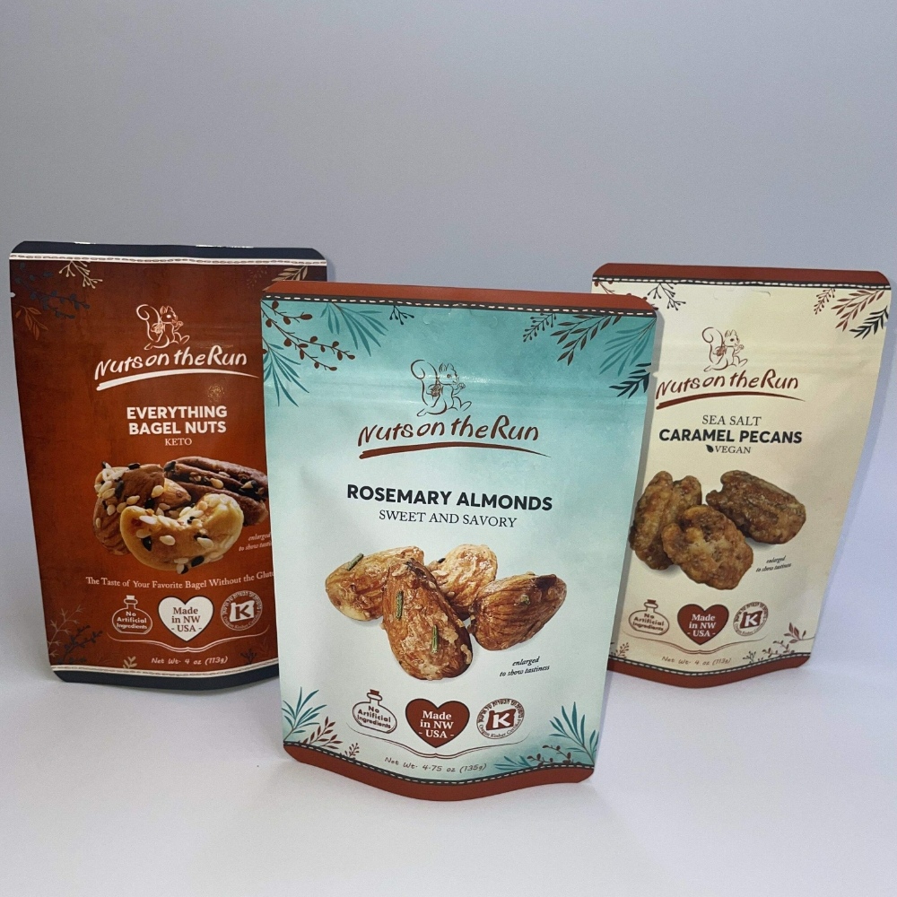Pecans Nuts Snack Food Plastic Packaging Bags Stand up Pouch With Resealable Zipper