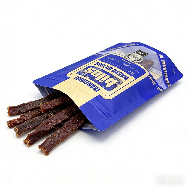 OEM Resealable Dry Beef Jerky Pouch Snack Stand up Zipper Pouch -2