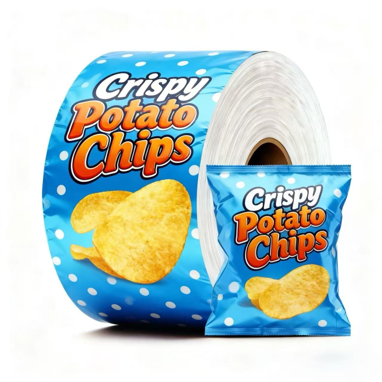 Custom Printed BOPP/VMCPP Laminated Roll Film Bolsa Automatic Potato Chips Packaging Roll Stock