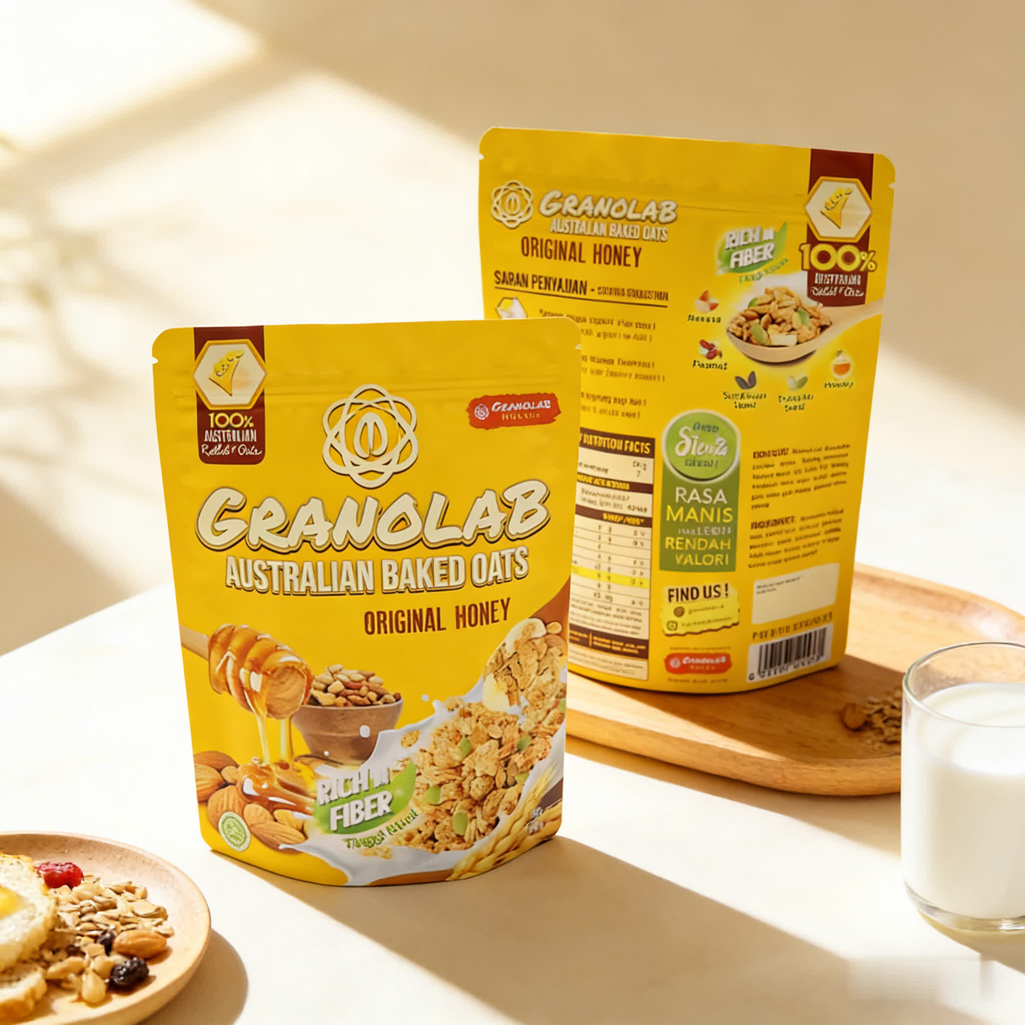 Custom PET/VMPET/PE Stand-Up Pouch for Granola & Snacks-1