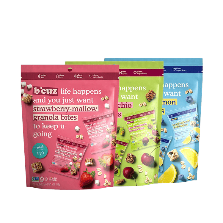 Custom Plastic Dried Fruit Package Pouch Snack Bag Recyclable Food Grade