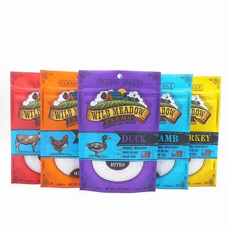 Custom Glossy Stand-Up Pouch with Oval Window & Hang Hole for Bird & Small Pet Food