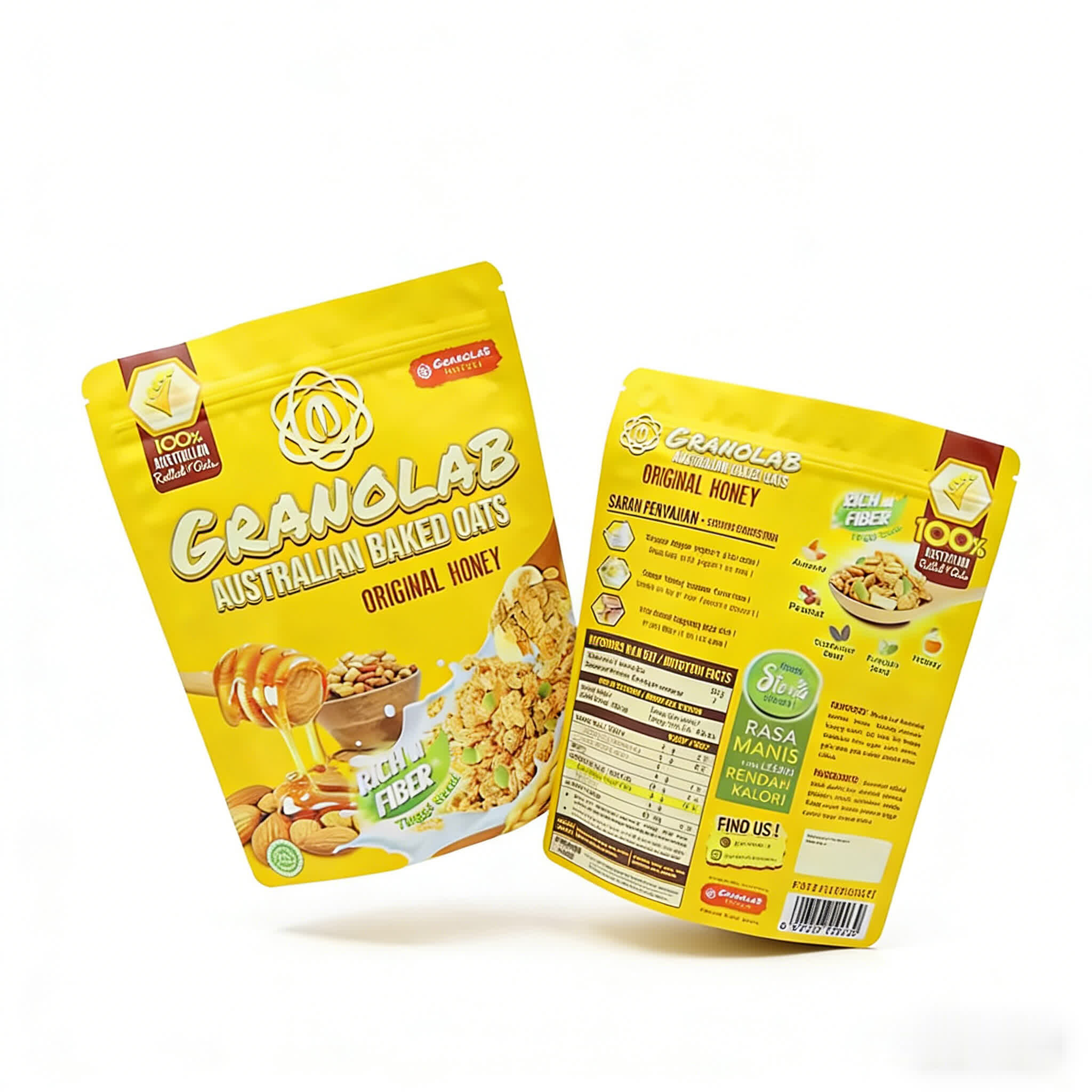 Custom PET/VMPET/PE Stand-Up Pouch for Granola & Snacks-3