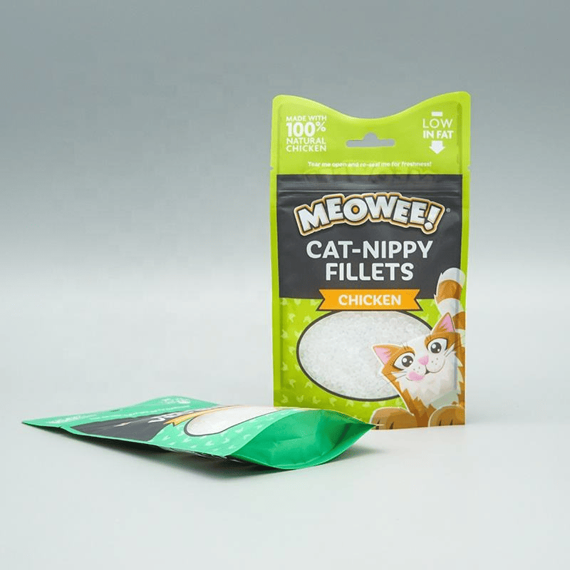 Shaped Plastic Stand up Zipper Pouches Pet Feed Packaging