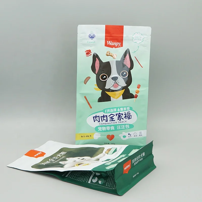 Custom Flat Bottom Aluminum Foil Pouch for Dog Food & Pet Snacks