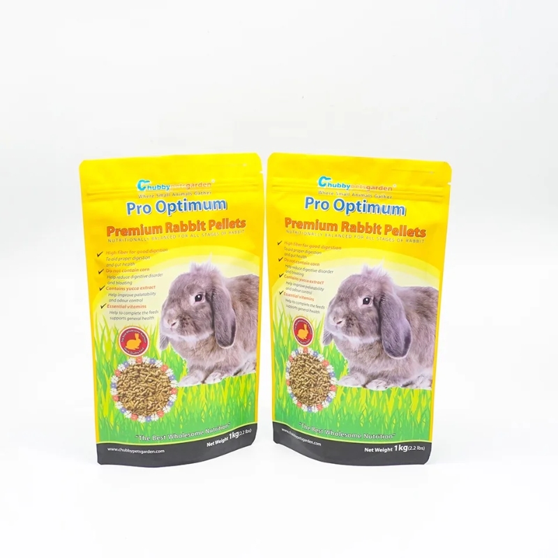Custom Metallized Stand-Up Pouch for Rabbit & Small Animal Pellet Feed