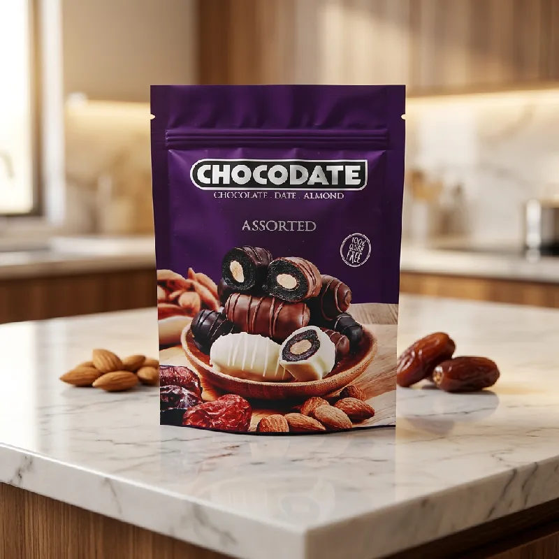 Brugerdefineret PET/VMPET/PE stand-up lomme til chokolade og slik