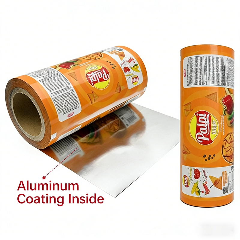 Custom Metallic Snack Potato Chips Food Grade Wrapping Packaging Film Roll-1
