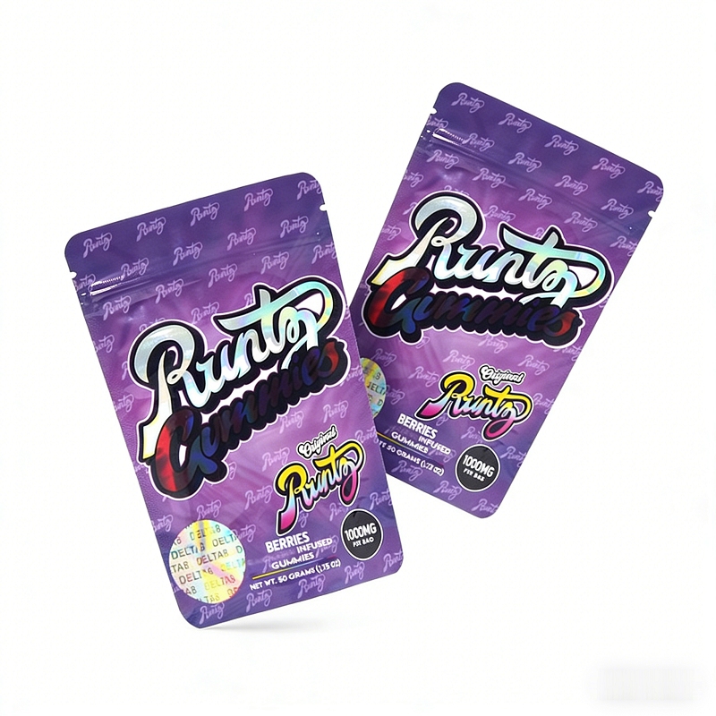 Custom Holographic PET Stand-Up Pouch for Gummies-3