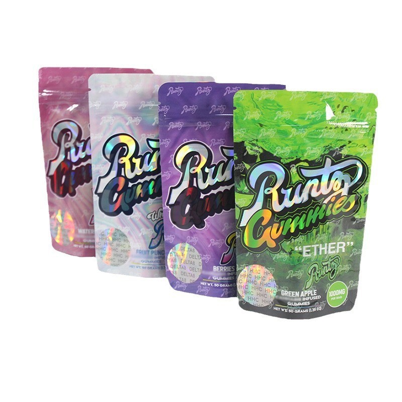 Custom Holographic PET Stand-Up Pouch for Gummies