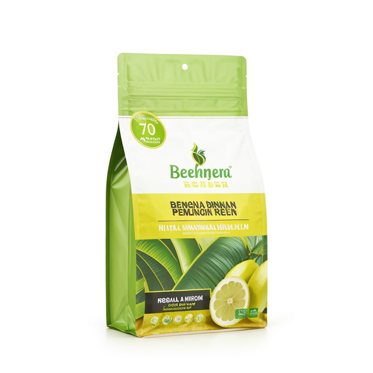  Lemon Tea Flat-bottomed Bag Snack Brewing Tea Eight-sided Sealed Standing Bag with Hanging Holes