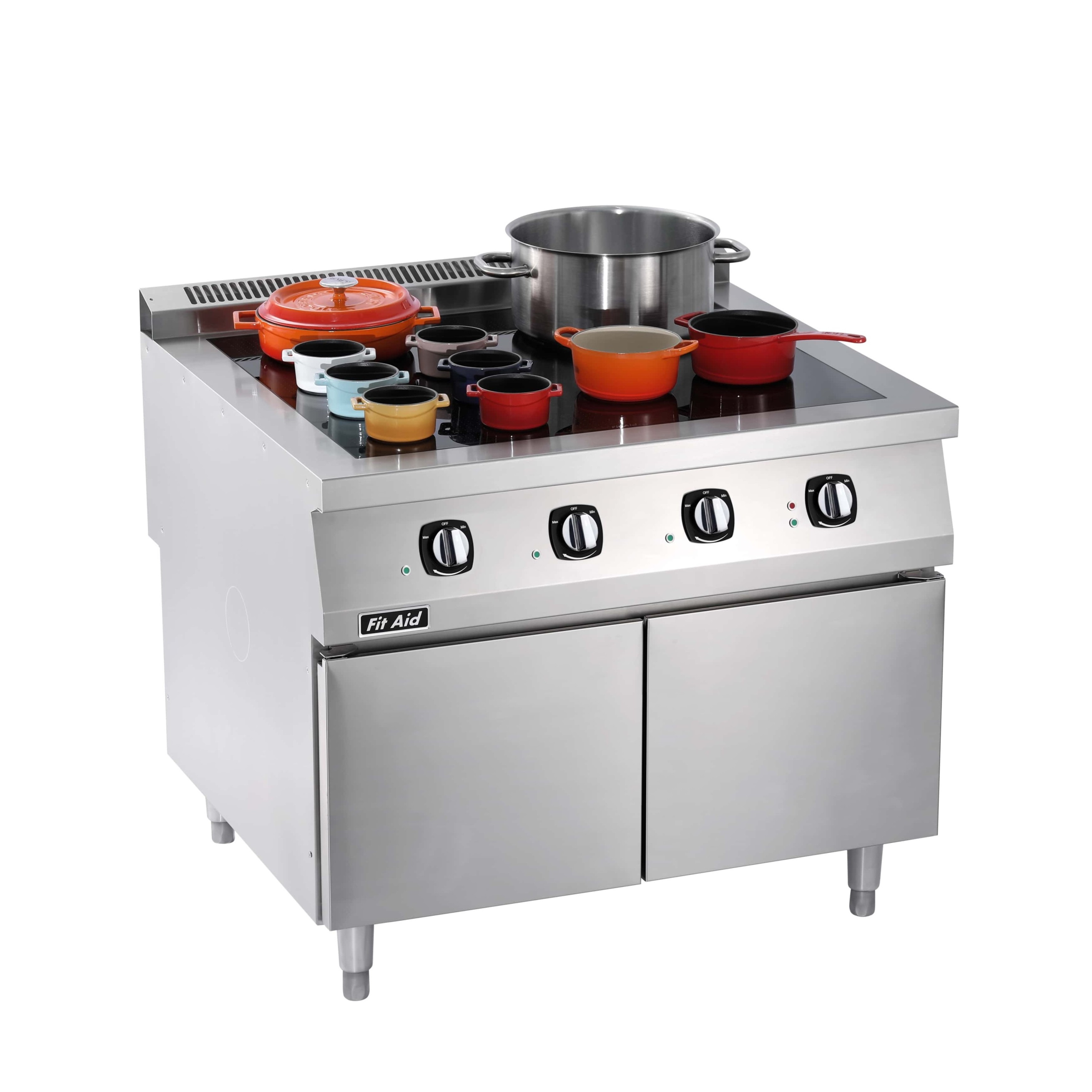 Cuisinière à induction commerciale robuste Fit Aid pour zone libre et plaque de cuisson intégrée