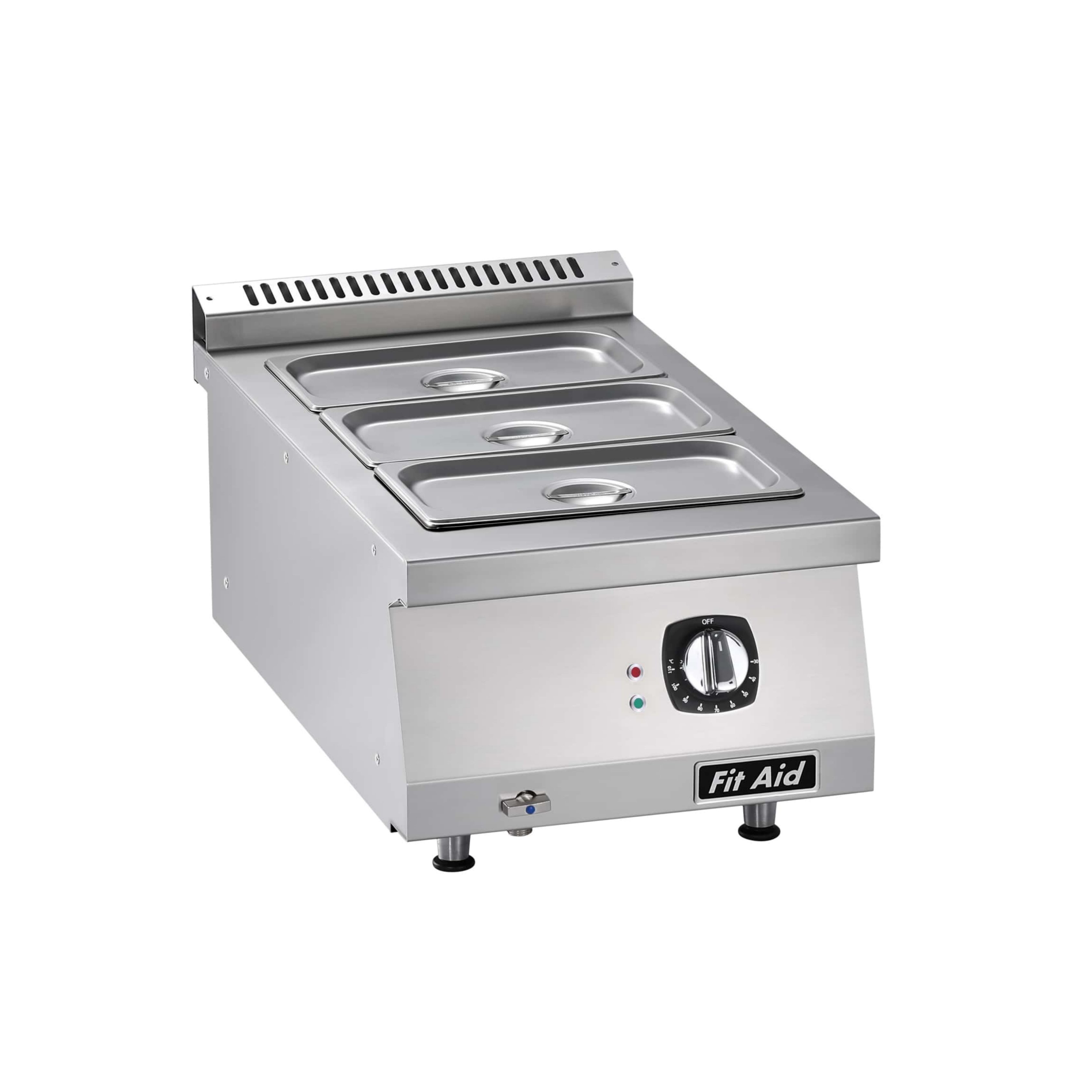 Bain-marie électrique commercial robuste Fit Aid, série 700, pour plan de travail