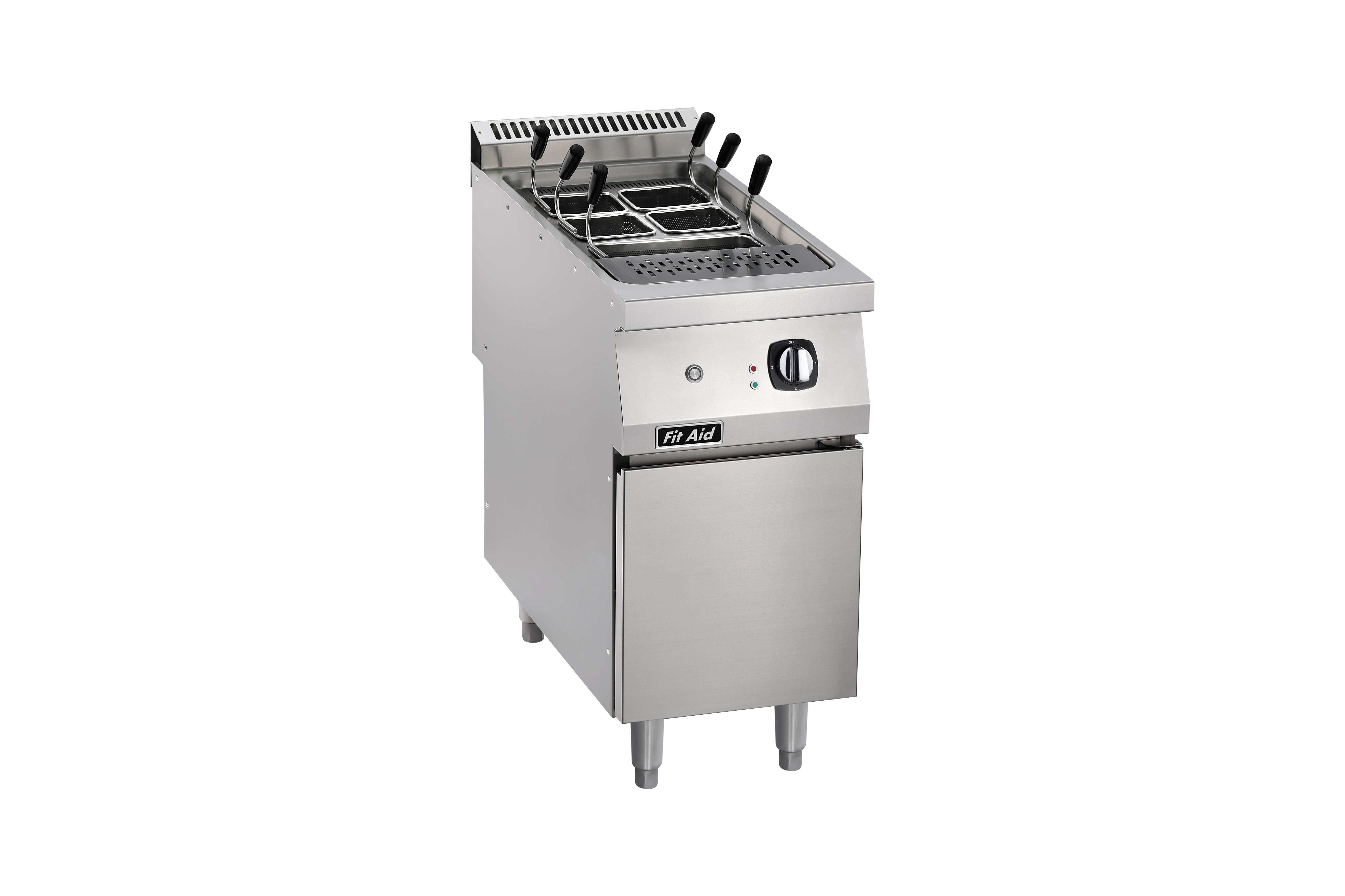 Fit Aid Heavy-Duty 750/900 Series Commercial Electric Pasta Cooker with Cabinet Base