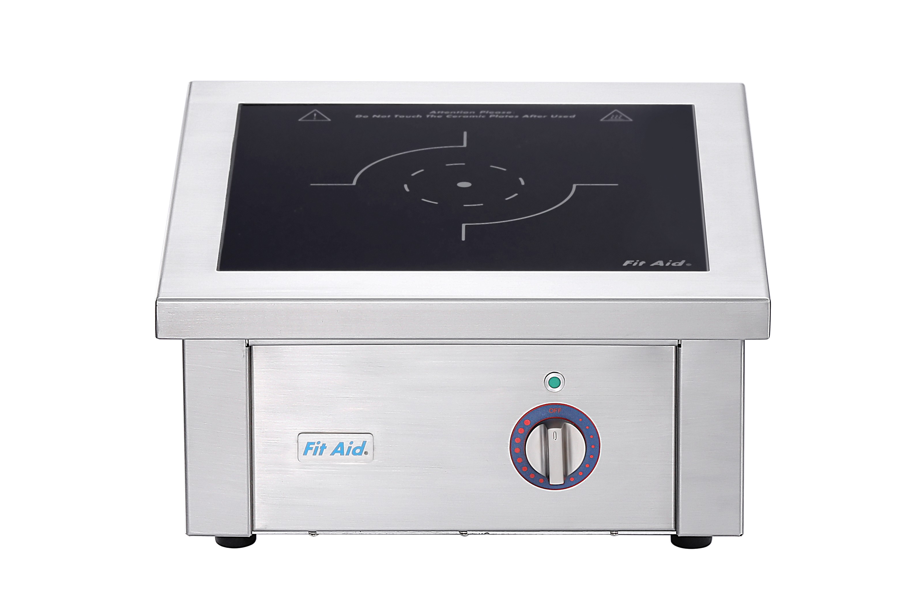 Cooktop de indução comercial Fit Aid para bancada (duplo queimador: 7,0 kW e 10,0 kW)