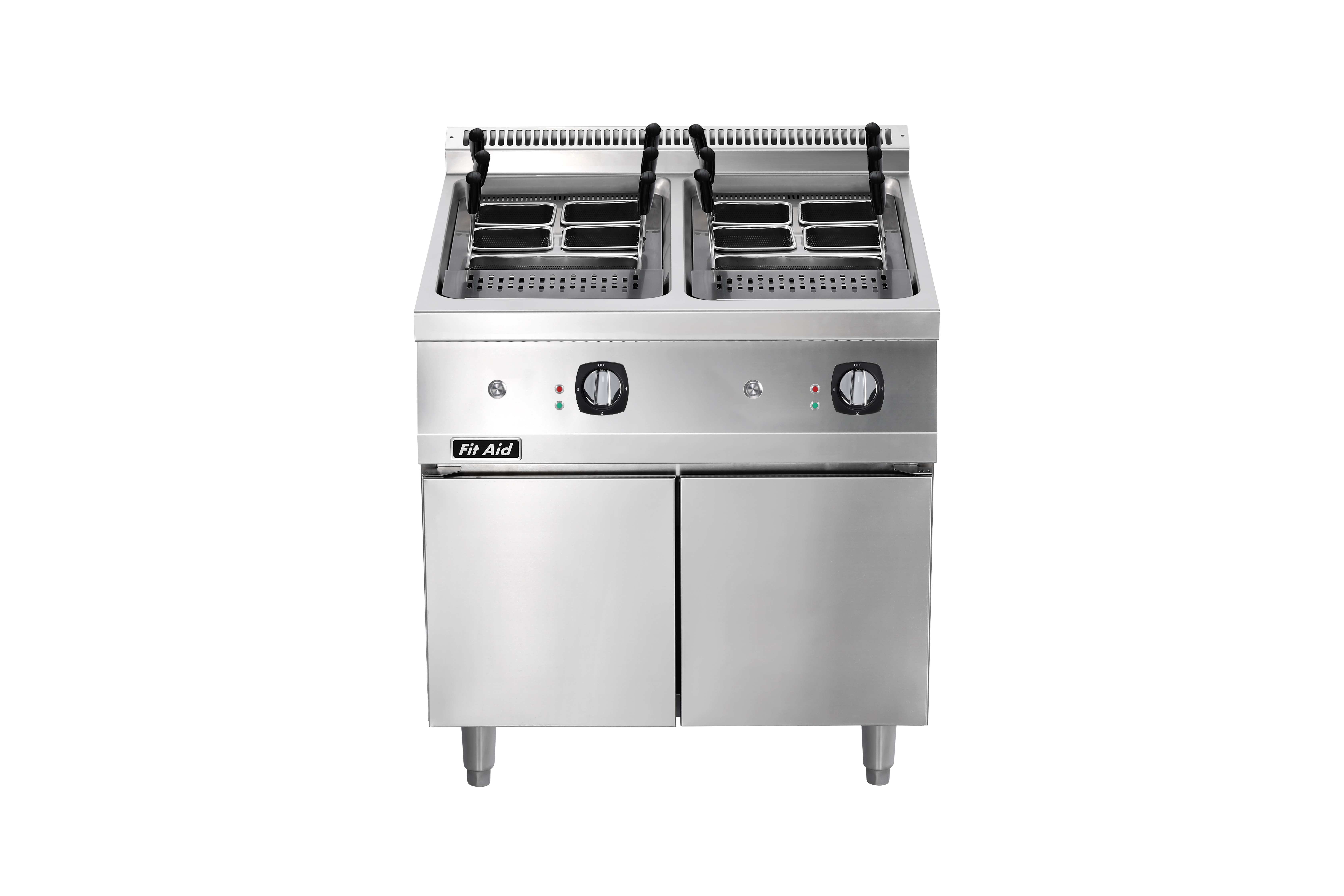 Fit Aid Heavy-Duty 750/900 Series Commercial Electric Pasta Cooker with Cabinet Base