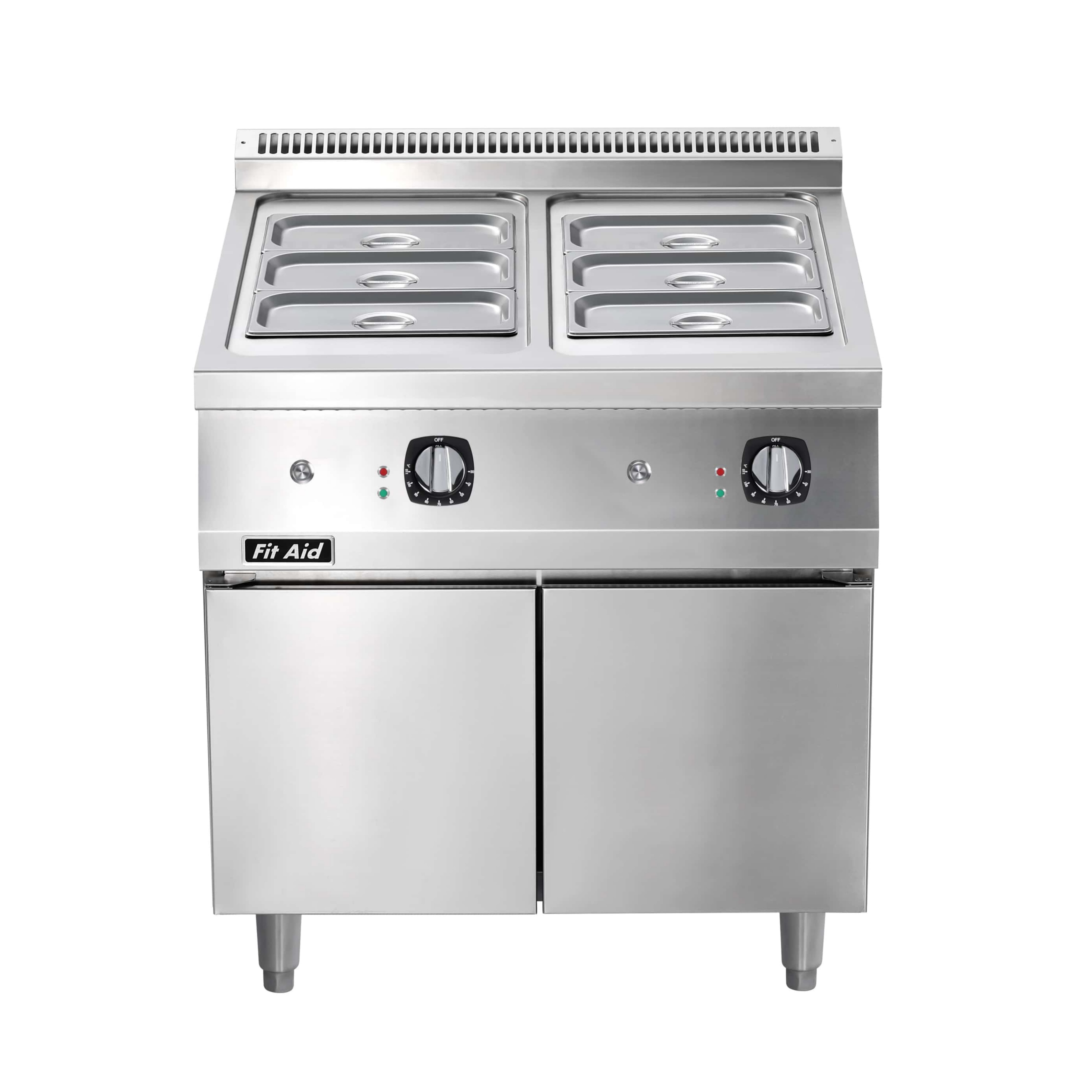 Bain-marie électrique commercial robuste Fit Aid série 750/900 avec socle armoire