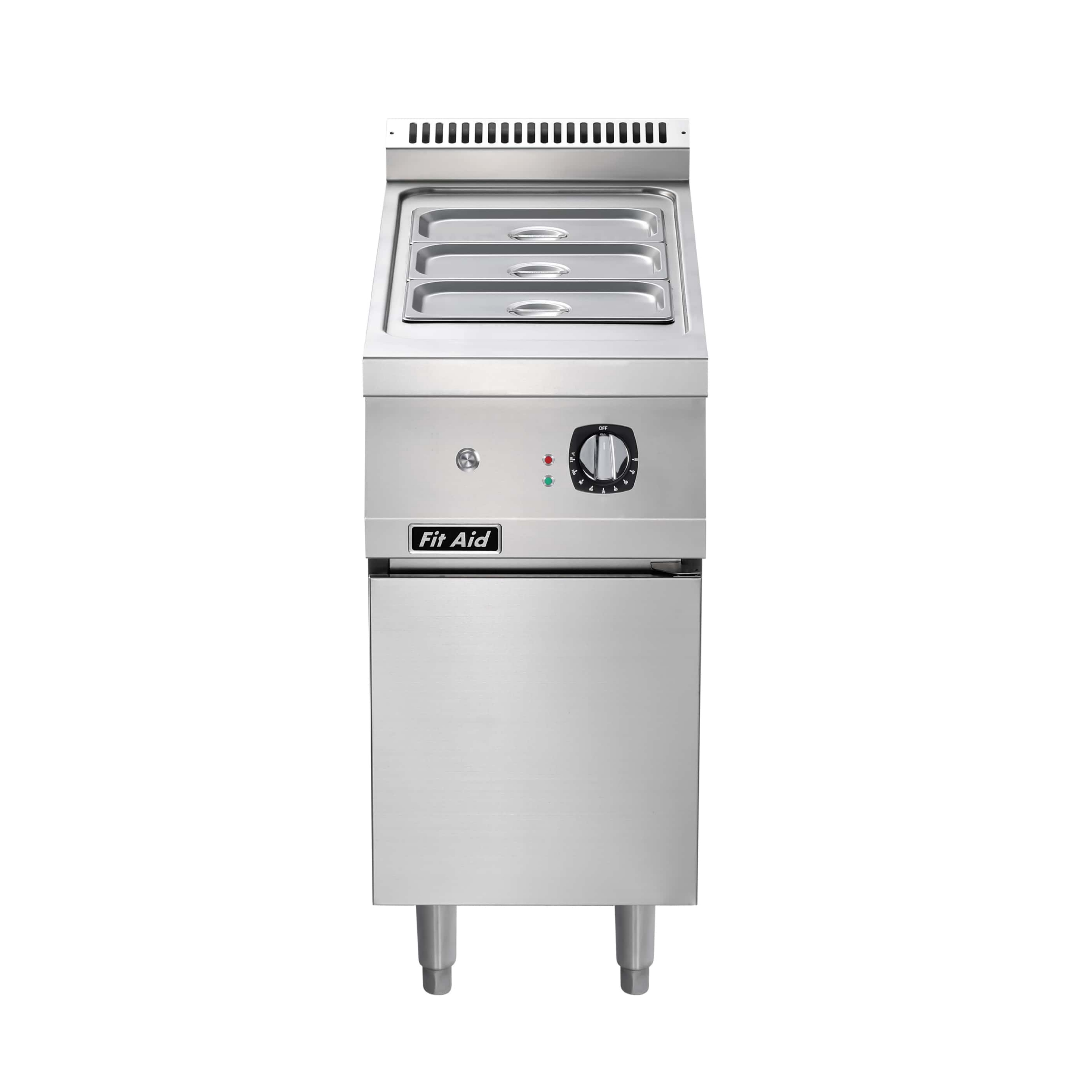 Bain-marie électrique commercial robuste Fit Aid série 750/900 avec socle armoire