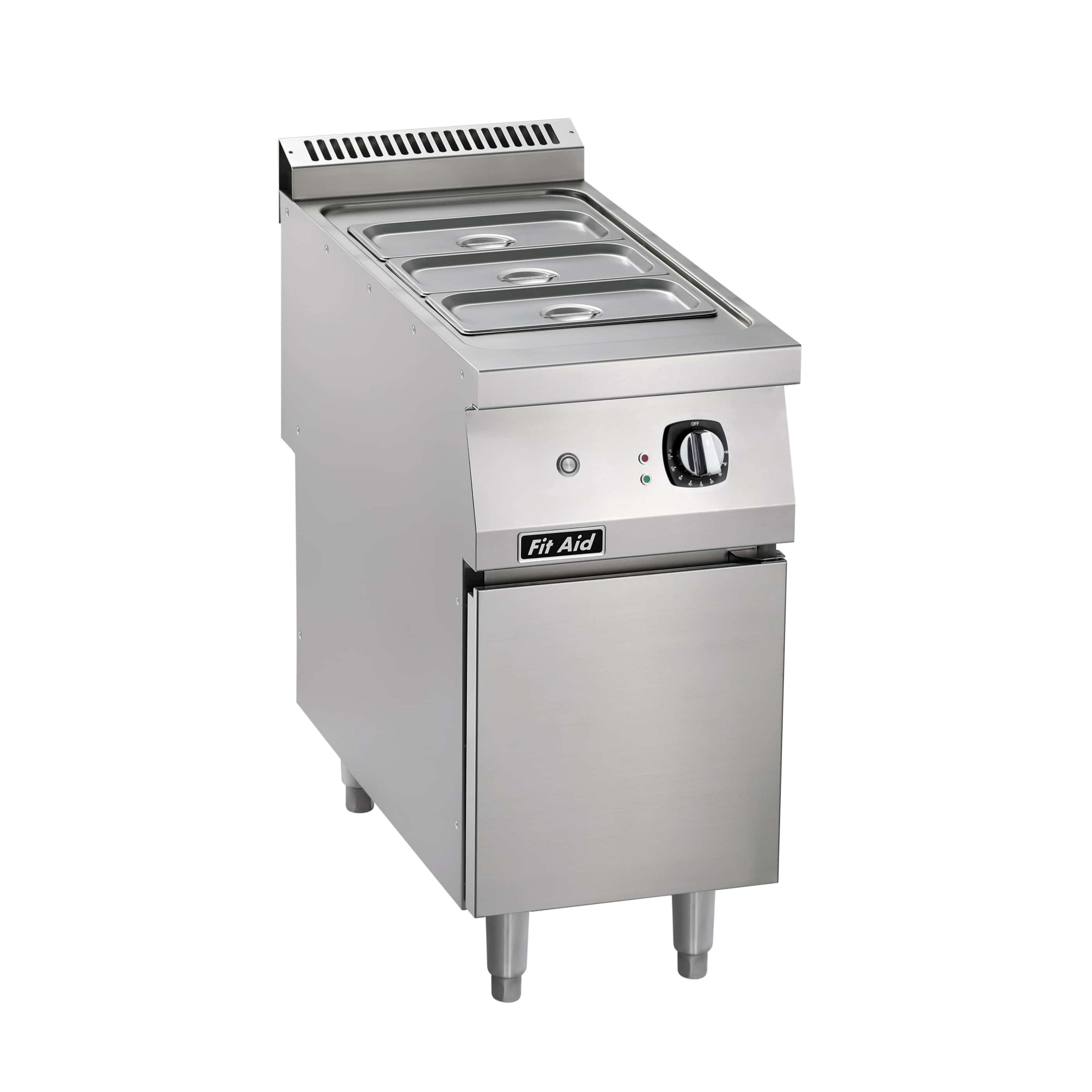 Bain-marie électrique commercial robuste Fit Aid série 750/900 avec socle armoire