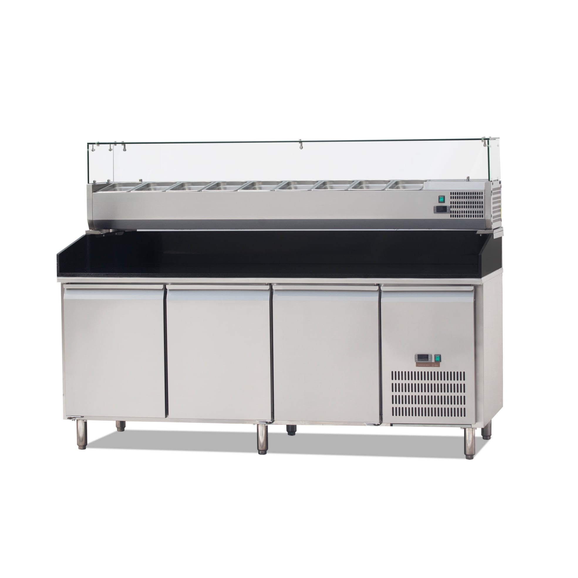 station de préparation de pizzas à ventilation forcée, 3 portes et 6 tiroirs — PZ3600TN-380