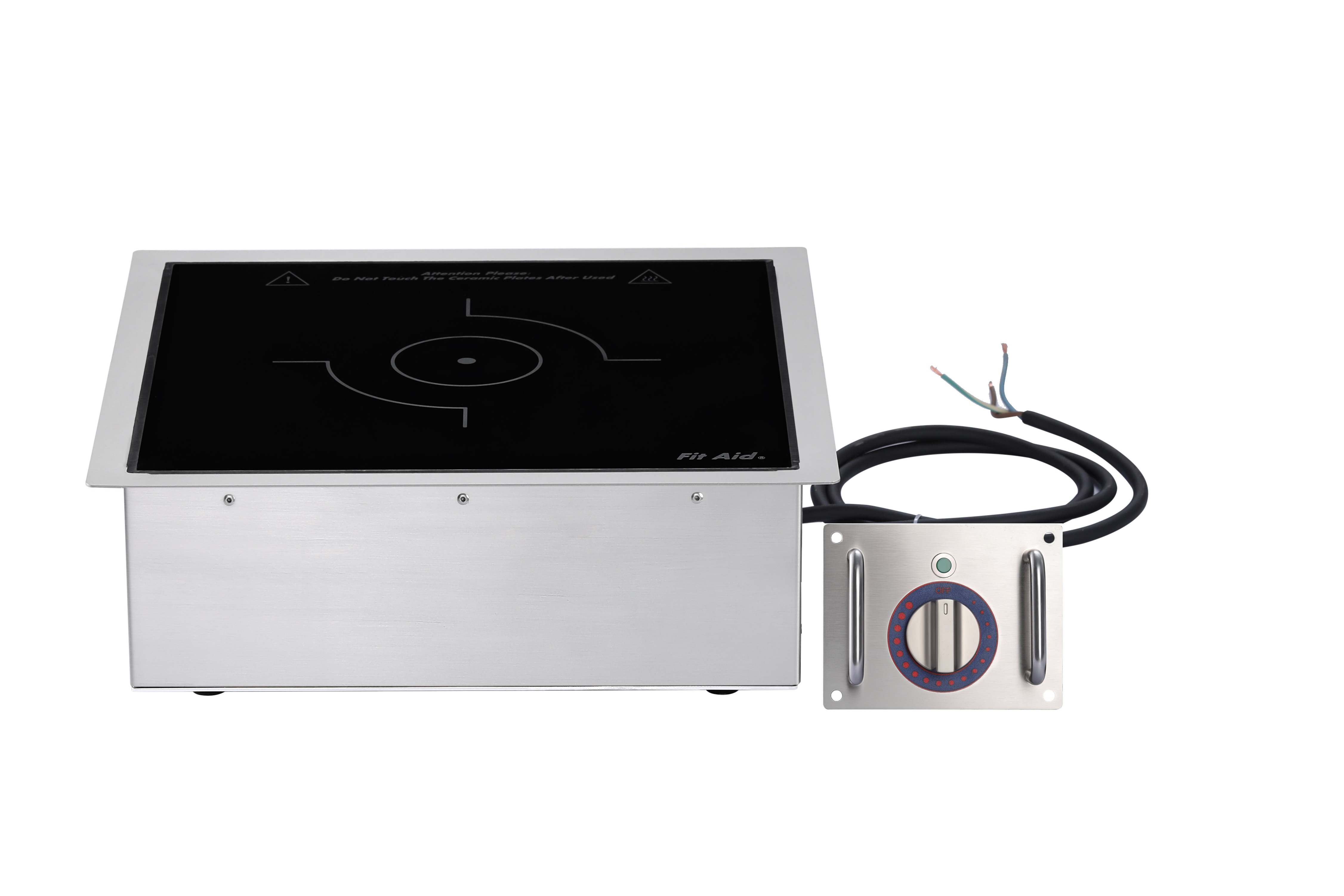 Cooktop de indução comercial embutido Fit Aid (sem moldura) — controle por botão (3,5 kW)