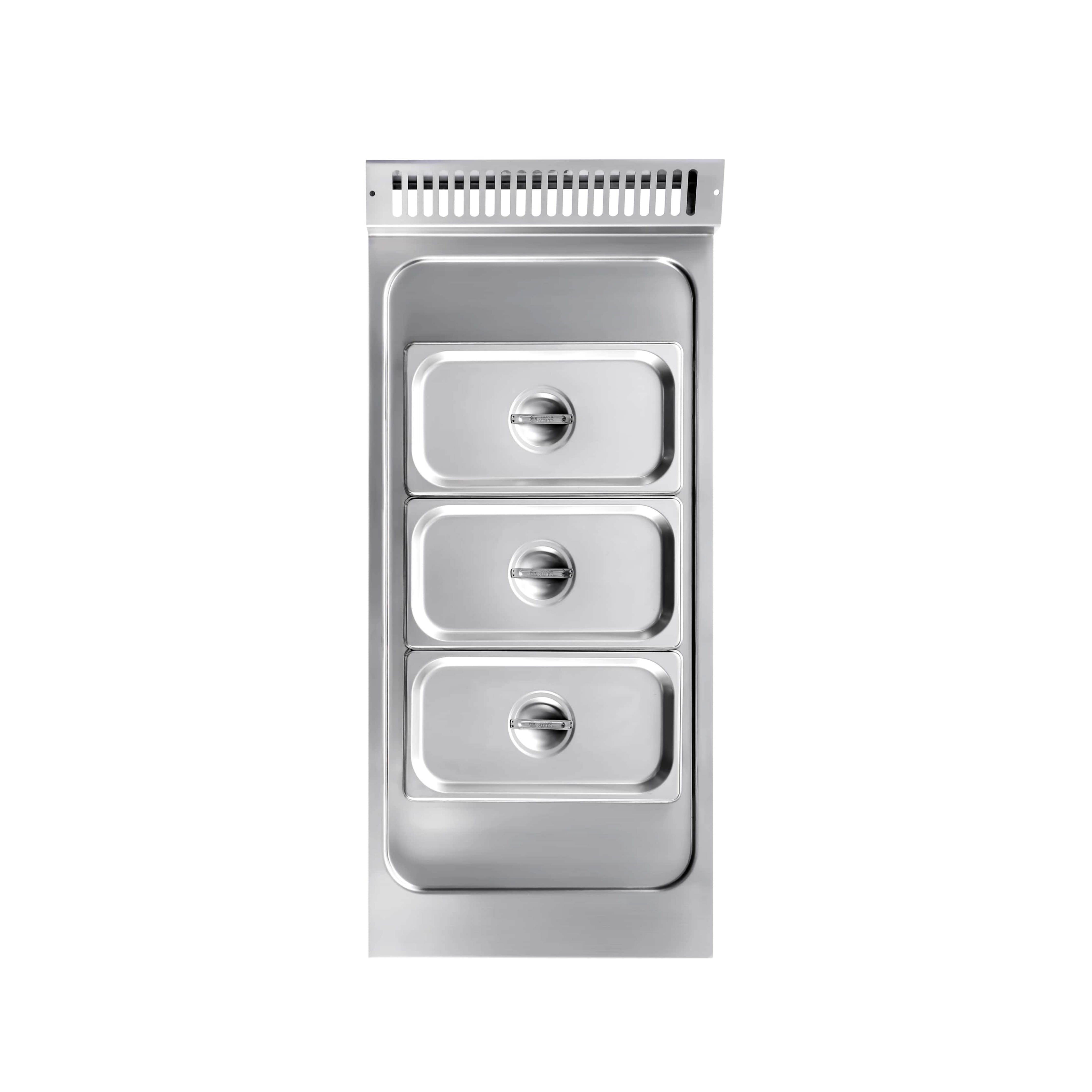 Bain-marie électrique commercial robuste Fit Aid série 750/900 avec socle armoire