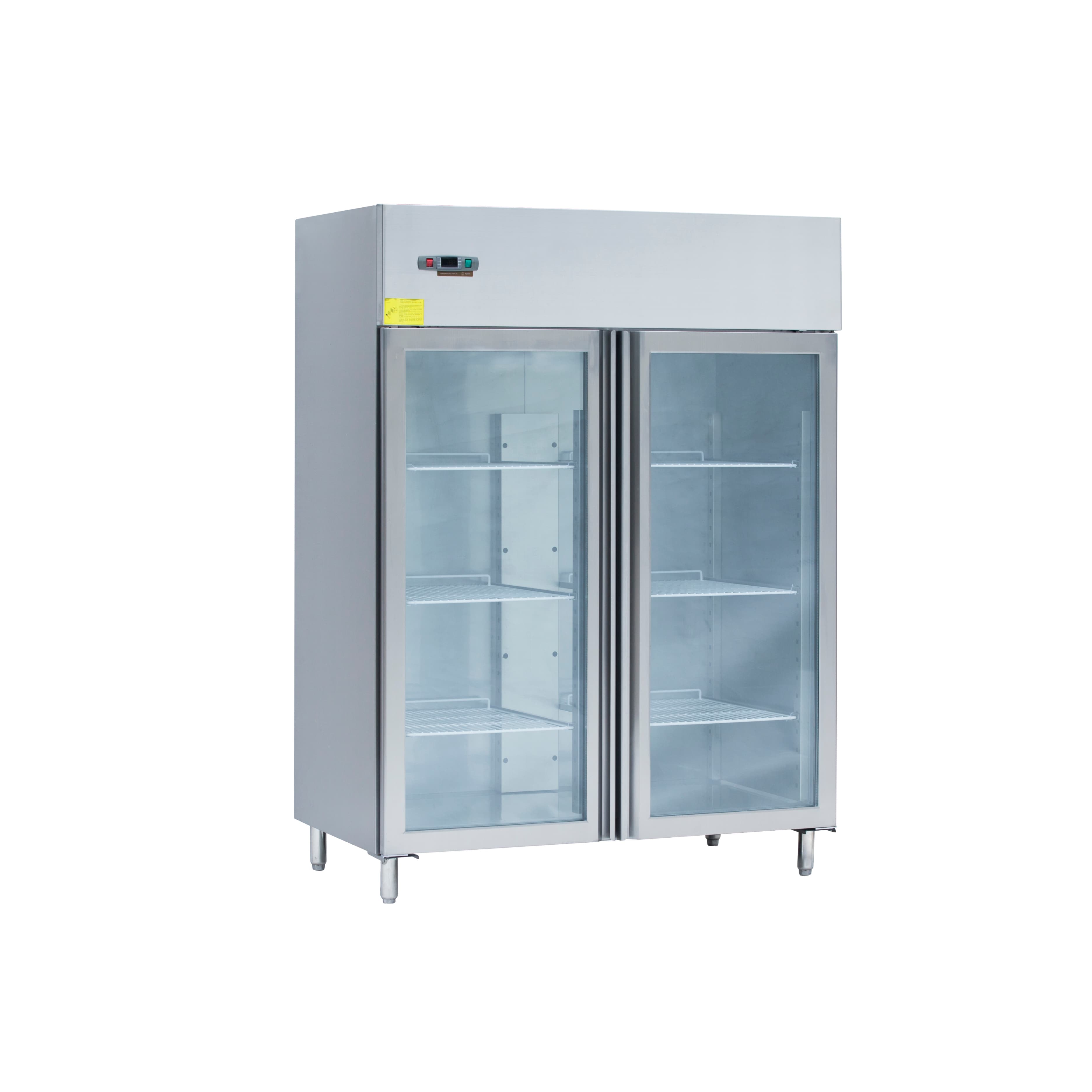 Réfrigérateurs verticaux à porte vitrée — Affichage transparent, isolation de 70 mm, tablettes GN supportant 30 kg, acier inoxydable 304, certifiés CE