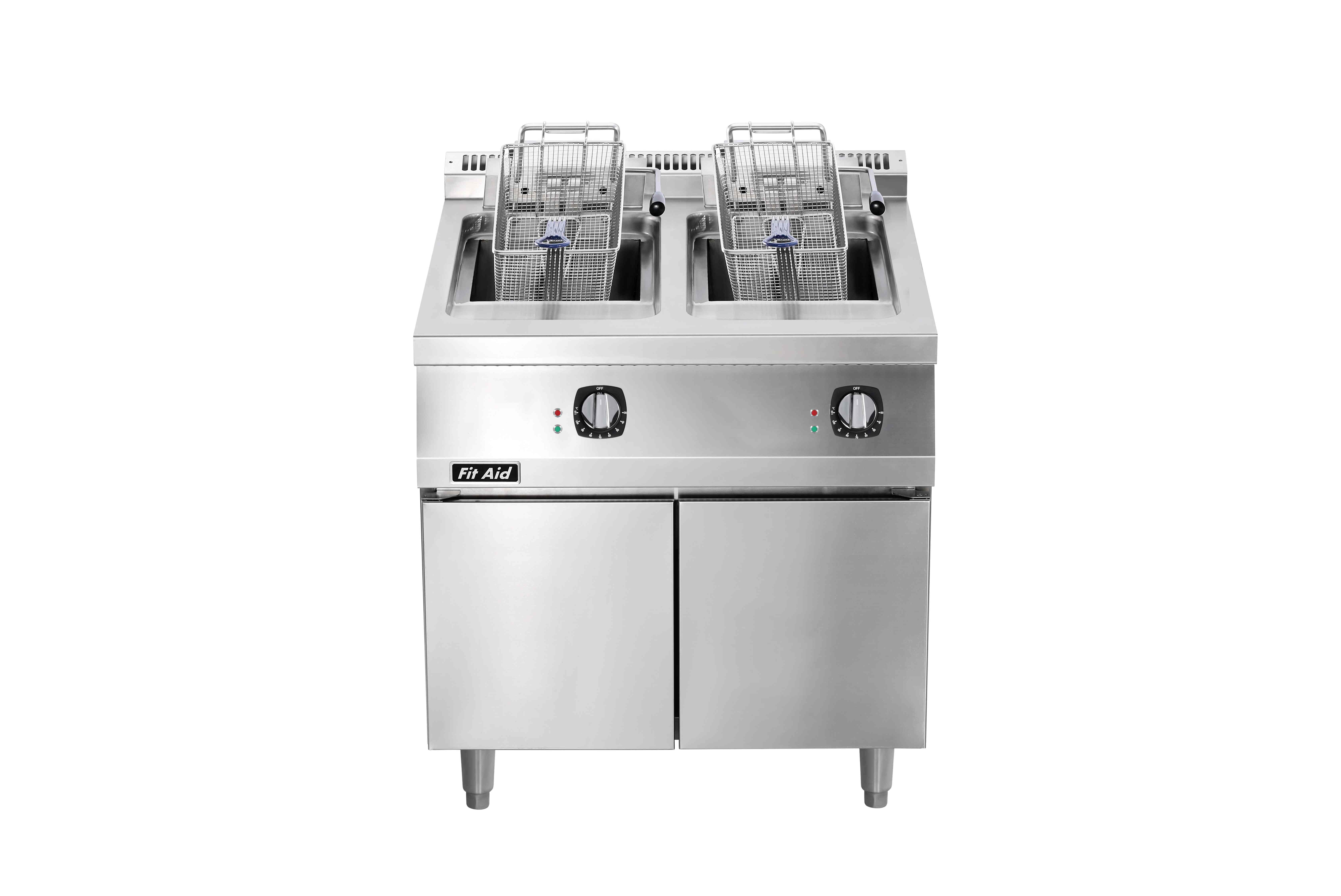 Fit Aid Heavy-Duty 750/900 Series Commercial Electric Deep Fryer with Cabinet Base