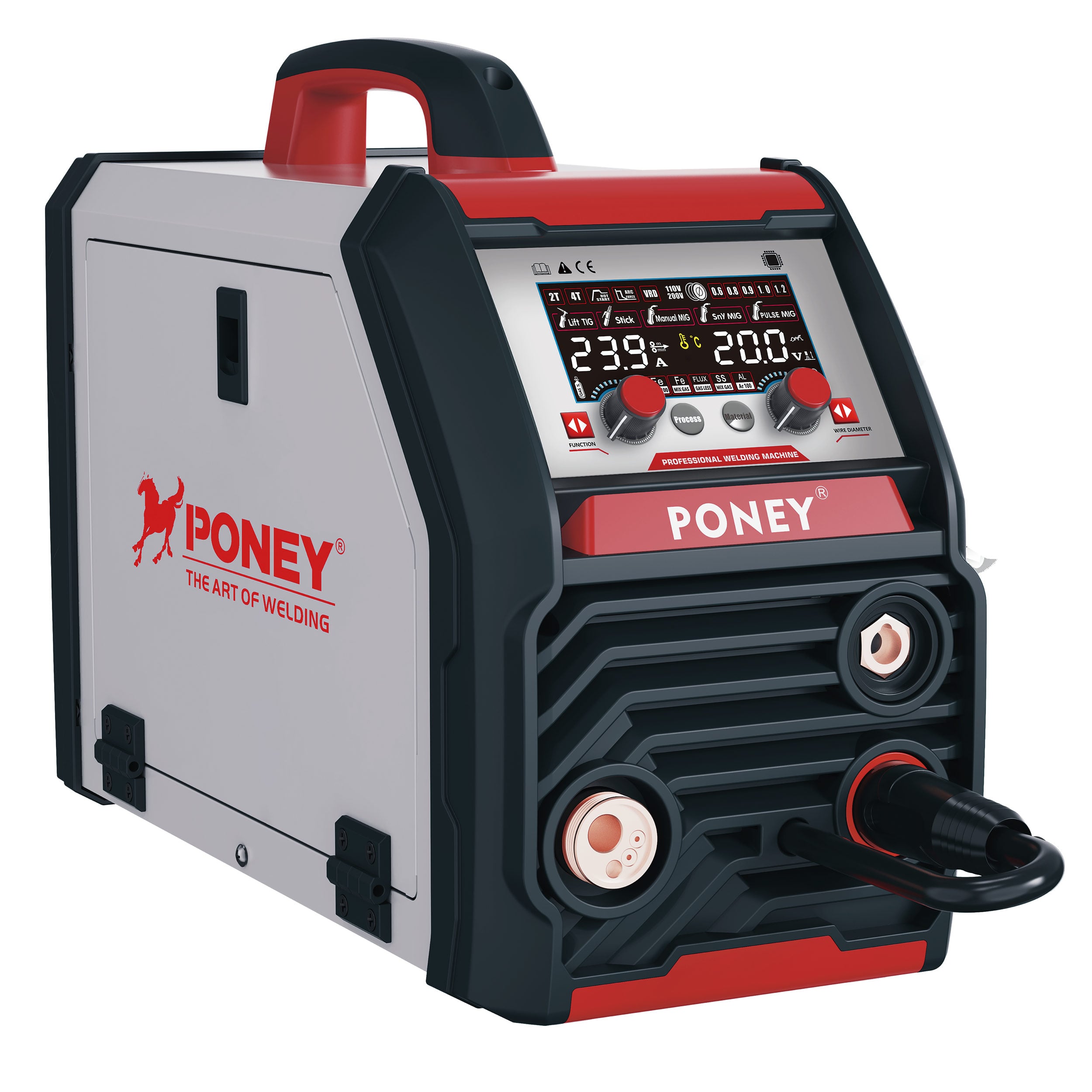 220V Multi-Function Inverter Mig Welding Machine Mig-200 Single Pulse Digital Control Synergic Welding Machine