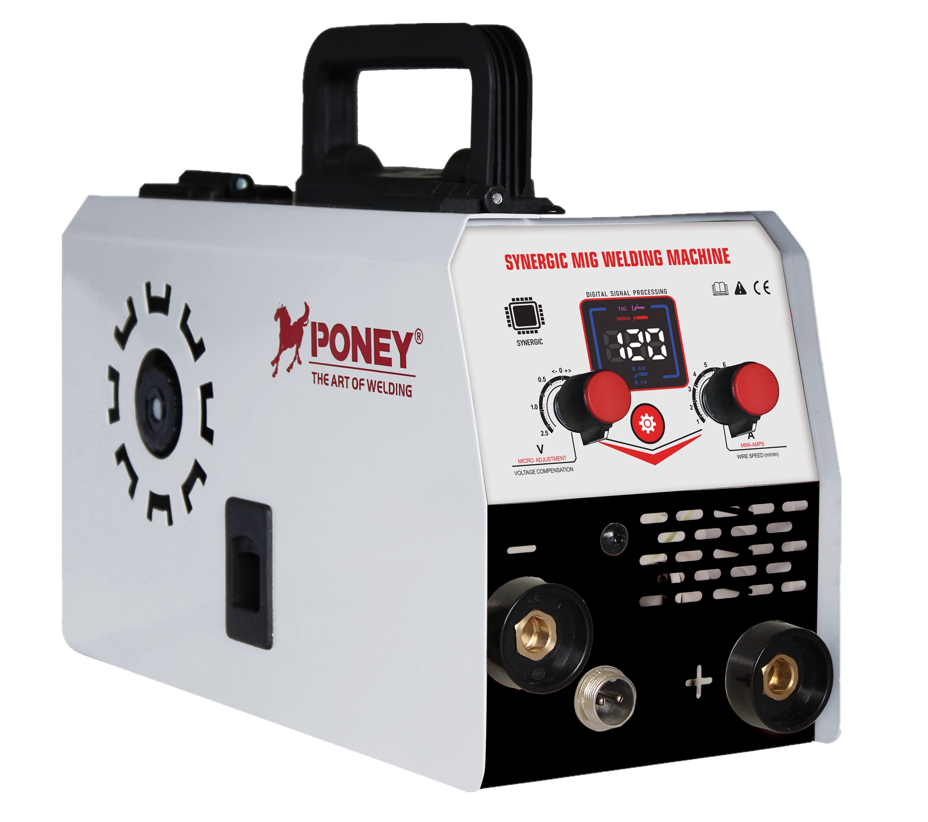mÁQUINA DE SOLDADURA SIN GAS MINI MIG MULTIFUNCIONAL DE INVERSOR A 220 V, FCW-120, CON CONTROL DIGITAL DE SEÑAL Y SOLDADURA MIG SINÉRGICA