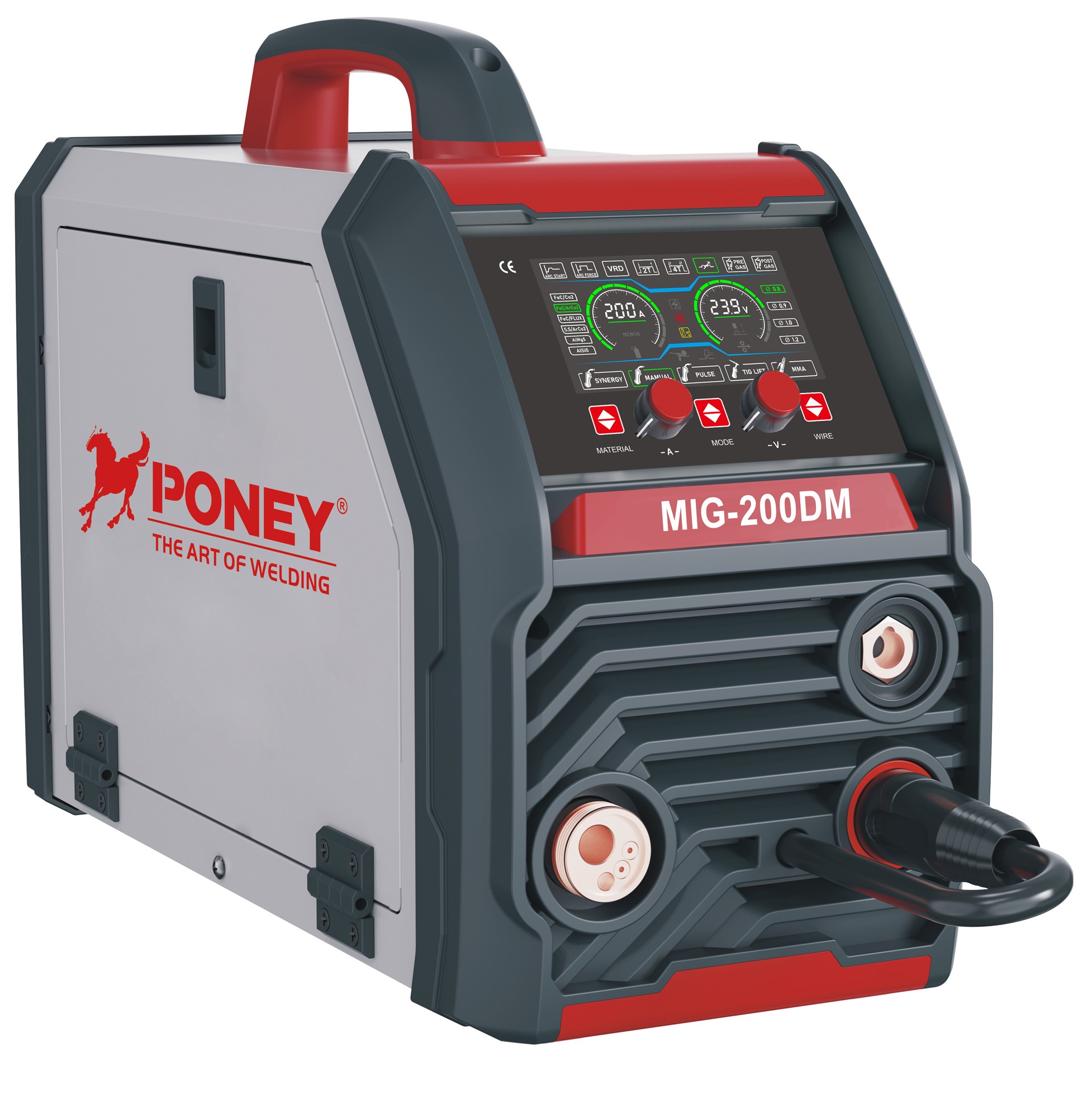 mÁQUINA DE SOLDADURA MIG PORTÁTIL MULTIFUNCIONAL DE INVERSOR A 220 V, 200 A, CON CONTROL DIGITAL SINÉRGICO Y SOLDADURA MIG DE PULSO ÚNICO