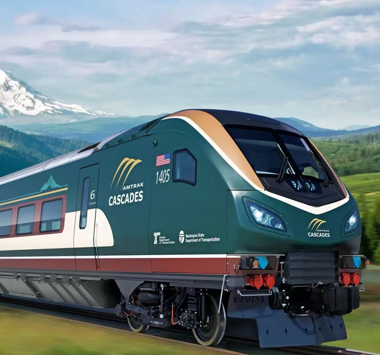 Novovytvorené lokomotívy Siemens pre Amtrak Cascade