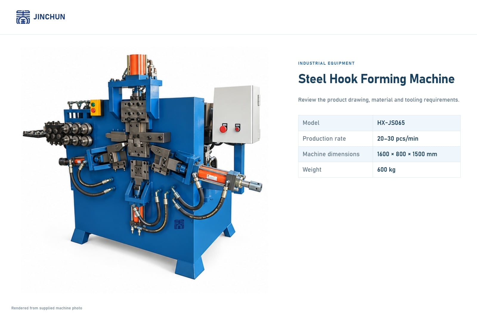 JINCHUN Steel Hook Forming Machine | Custom Forming Equipment