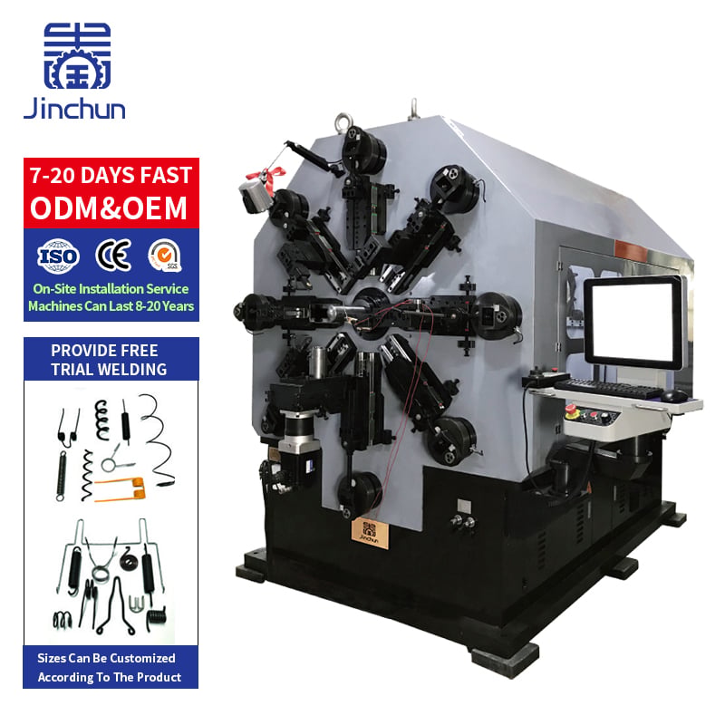 Camless Wire Forming Machine with Wire Rotation for Complex Springs and 3D Wire Parts