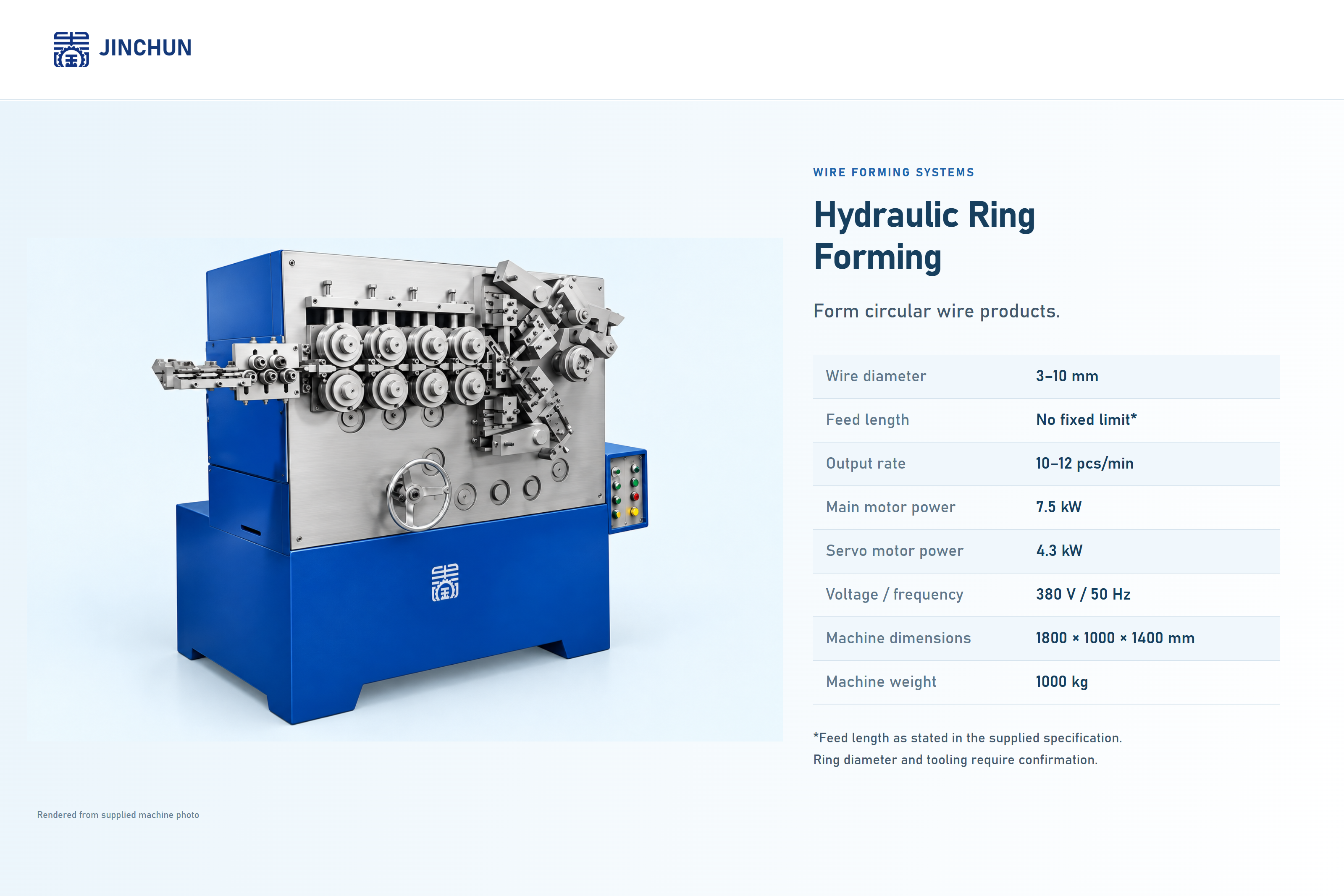 JINCHUN Hydraulic Wire Ring Making Machine 3-10mm