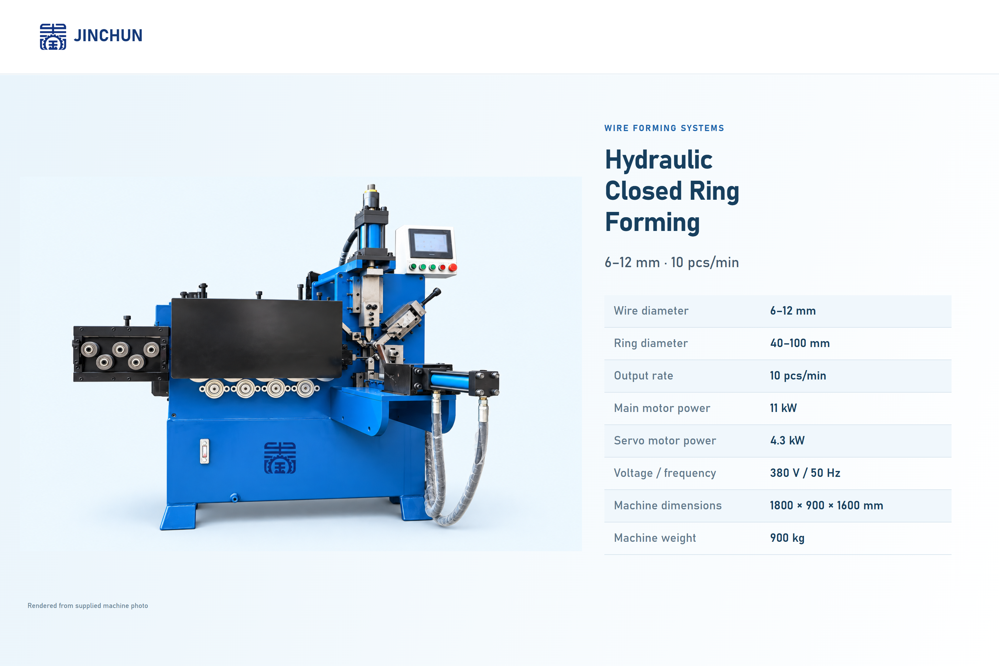 JINCHUN Hydraulic Closed Ring Forming Machine 6-12mm