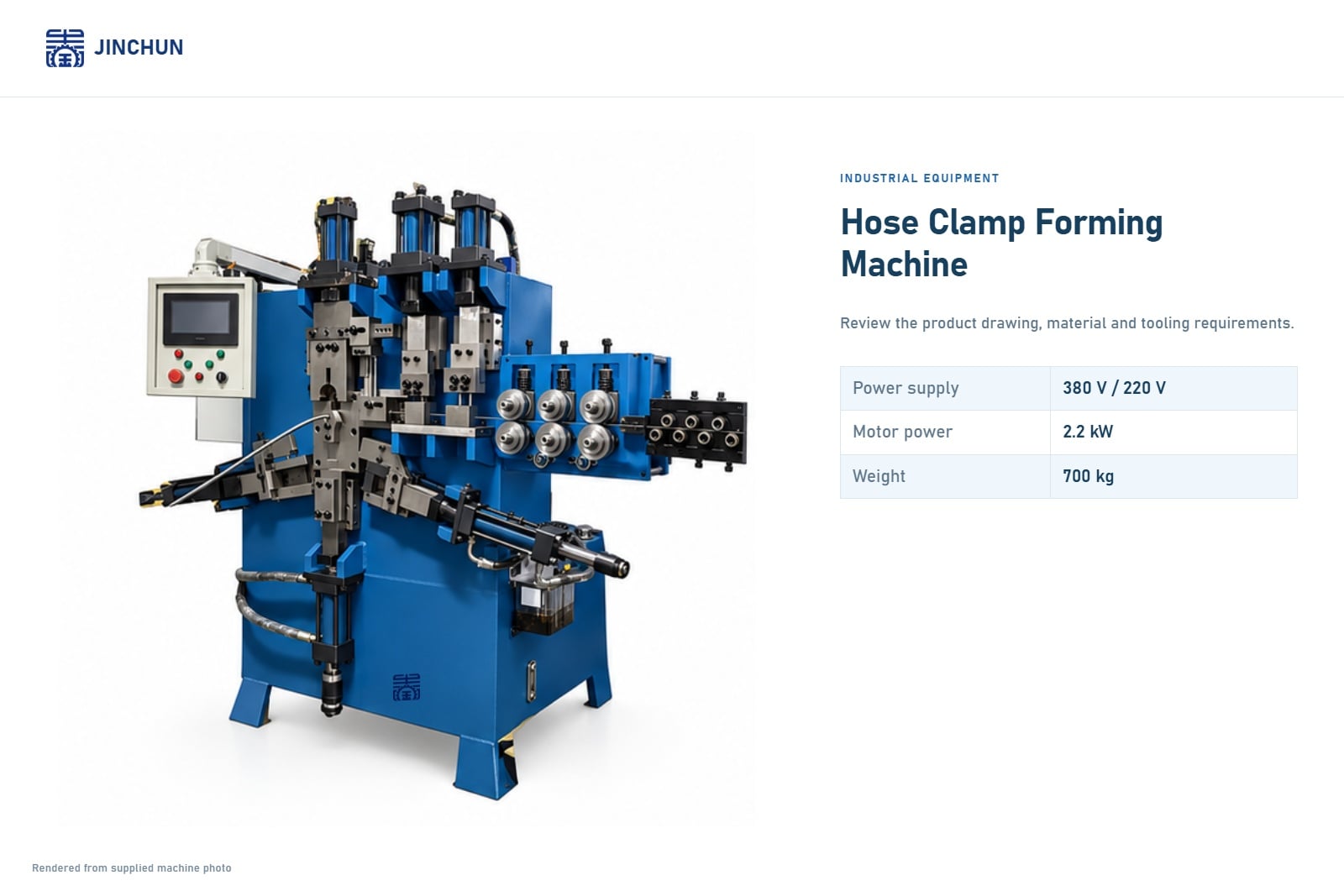 JINCHUN Hose Clamp Forming Machine | Custom Forming Equipment