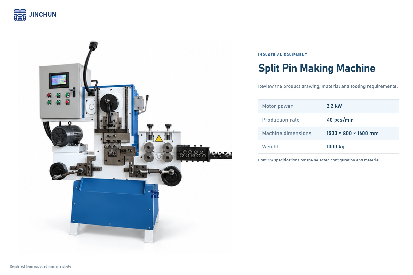JINCHUN splittnålprodusentmaskin | Tilpasset formingsutstyr