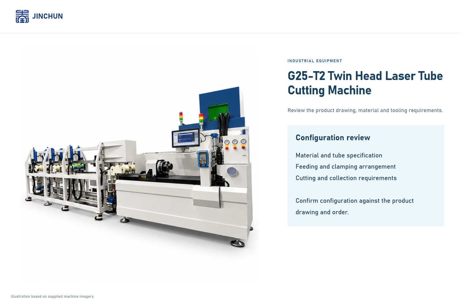 Machine à couper les tubes ronds à deux têtes JINCHUN G25-T2 | Équipement de découpe laser pour tubes