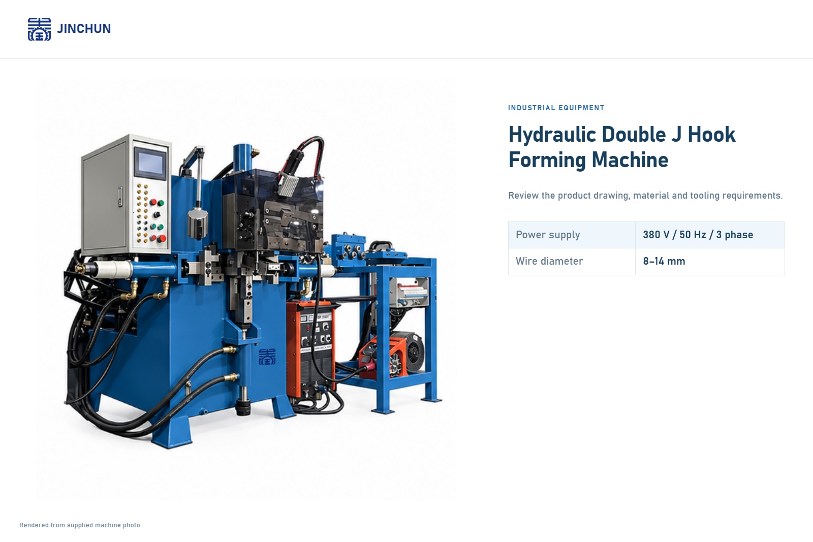 JINCHUN Hydraulic Double J Hook Forming Machine | Custom Forming Equipment