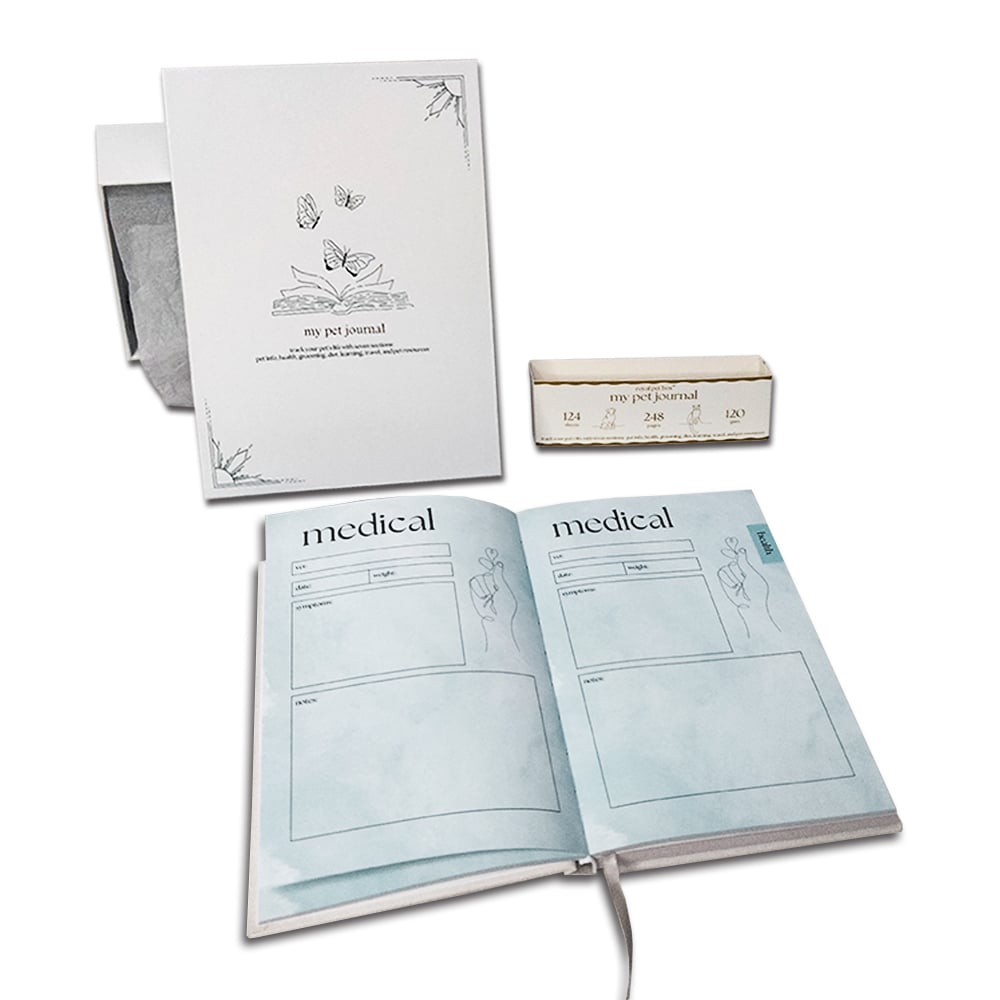 My Pet Journal, Hardcover Pet Planner with Gift Box for Pet Owners
