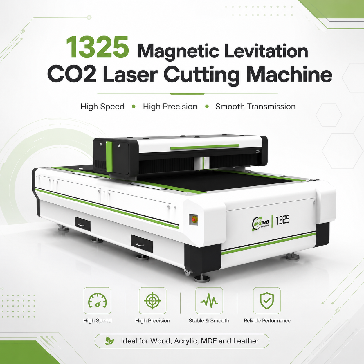 1325 Magnetno levitacijski CO2 laserski stroj za rezanje i graviranje: novi izbor za brzu obradu drveta i akrila