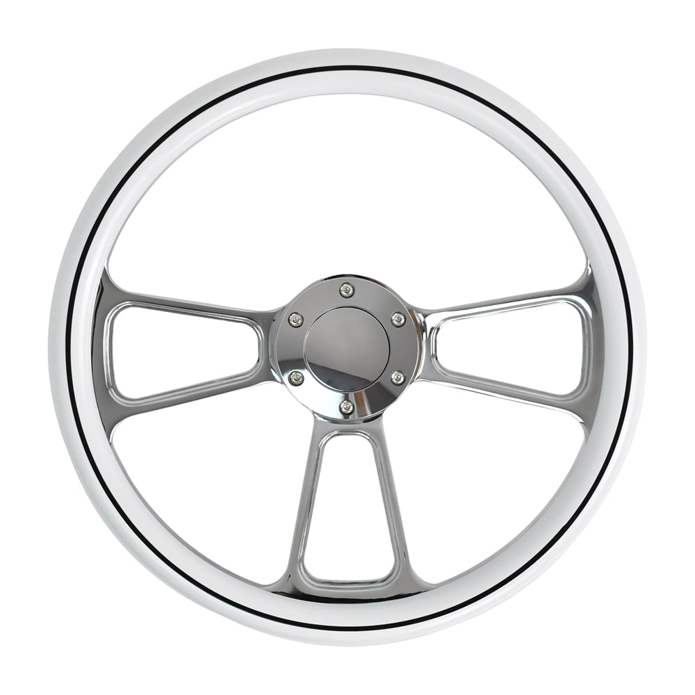Volant en ABS blanc TIYPEOR, 345 mm / 13,6 pouces, volant musclé de classe (671-10)