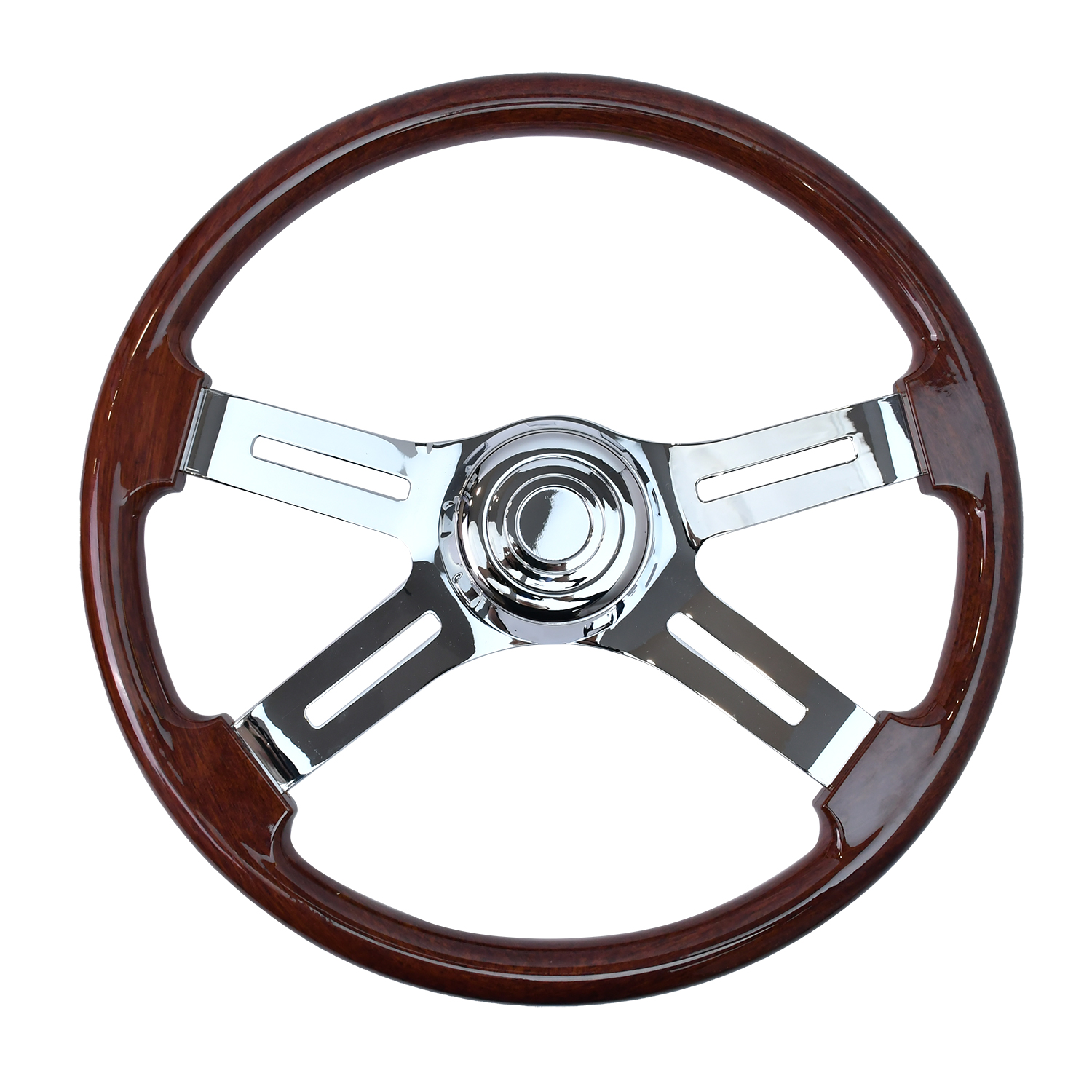 Volant bois TIYPEOR 18'' pour camion, 4 branches en aluminium, style classique en bois, compatible Kenworth, Peterbilt, Volvo, Freightliner