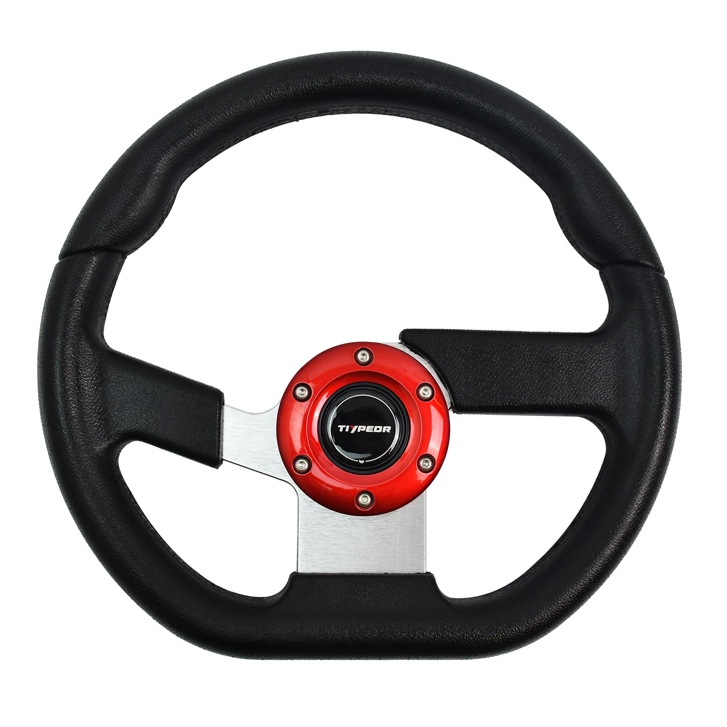 Volant universel de 12,6 pouces/320 mm en simili cuir TIYPEOR avec patte asymétrique