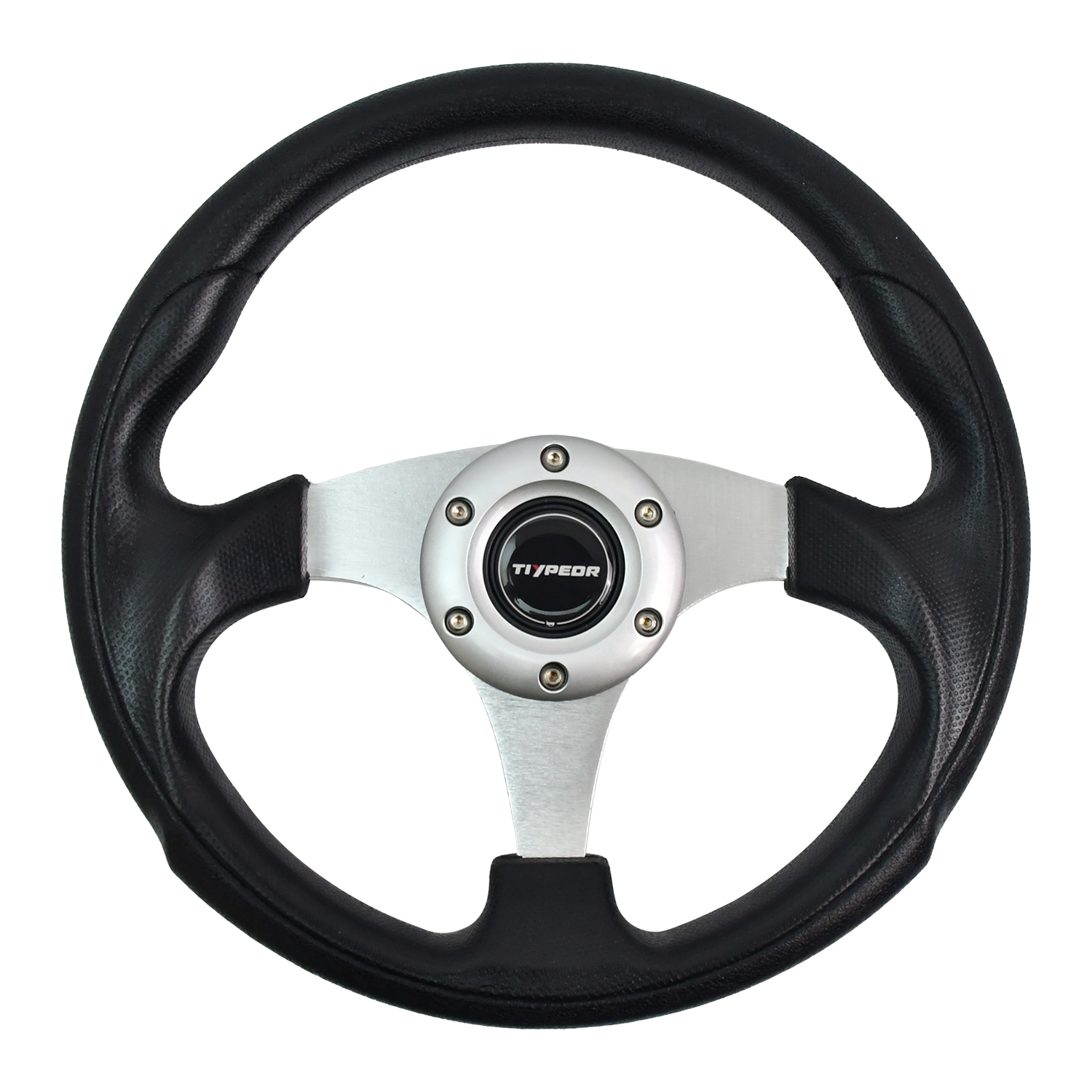 Volant de course TIYPEOR 12 pouces 320 mm en cuir PU avec jante en alliage d'aluminium universel
