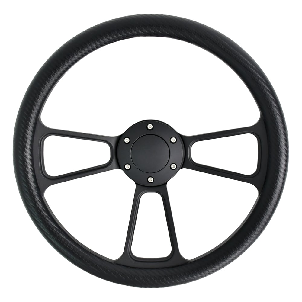 Volant en cuir noir haut de gamme TIYPEOR, 345 mm / 13,6 pouces, volant musclé de classe (671-09)