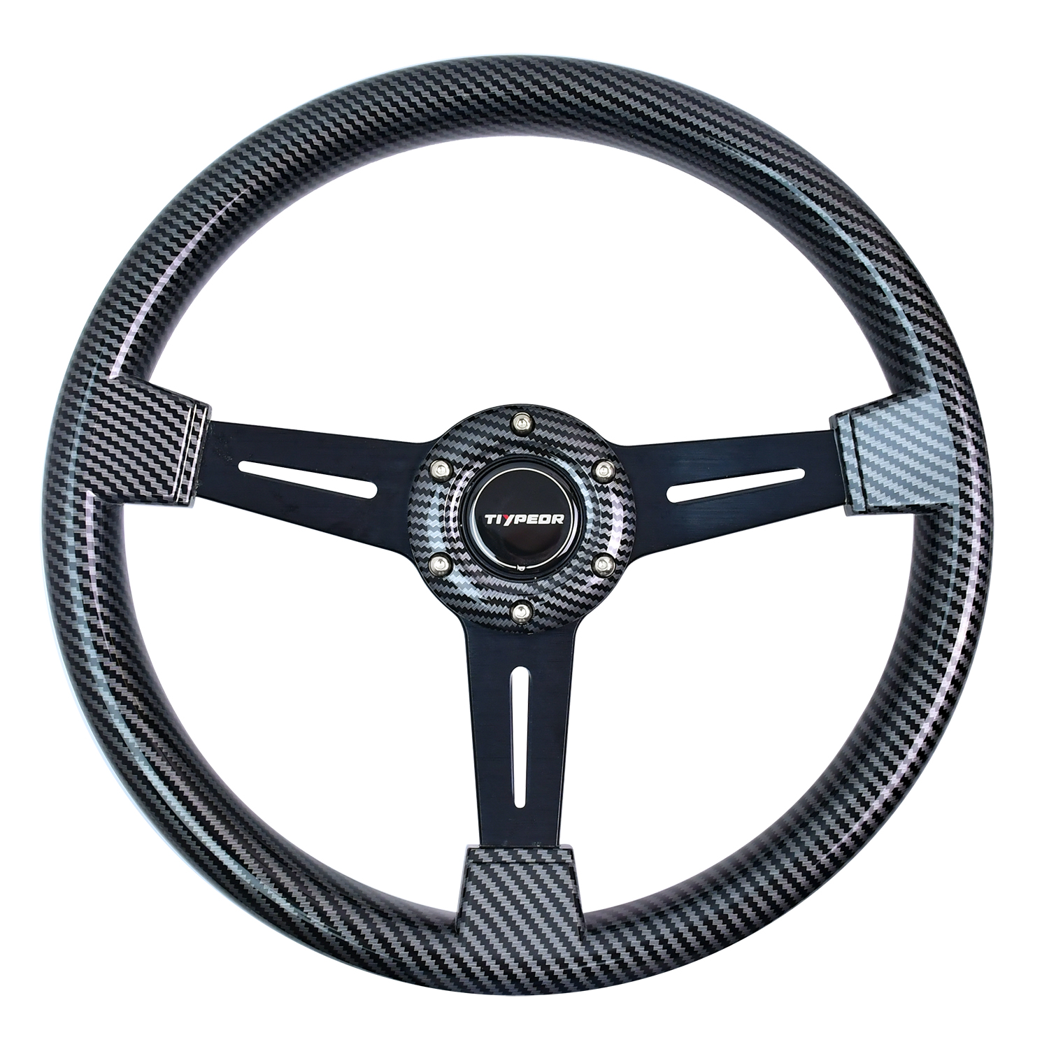 Volant Sport pour Voiture de Course Type Course Haute Qualité Universel 13,38 Pouces/340 MM Aluminium ABS 5 Couleurs Personnalisation de Voiture à Détachement Rapide