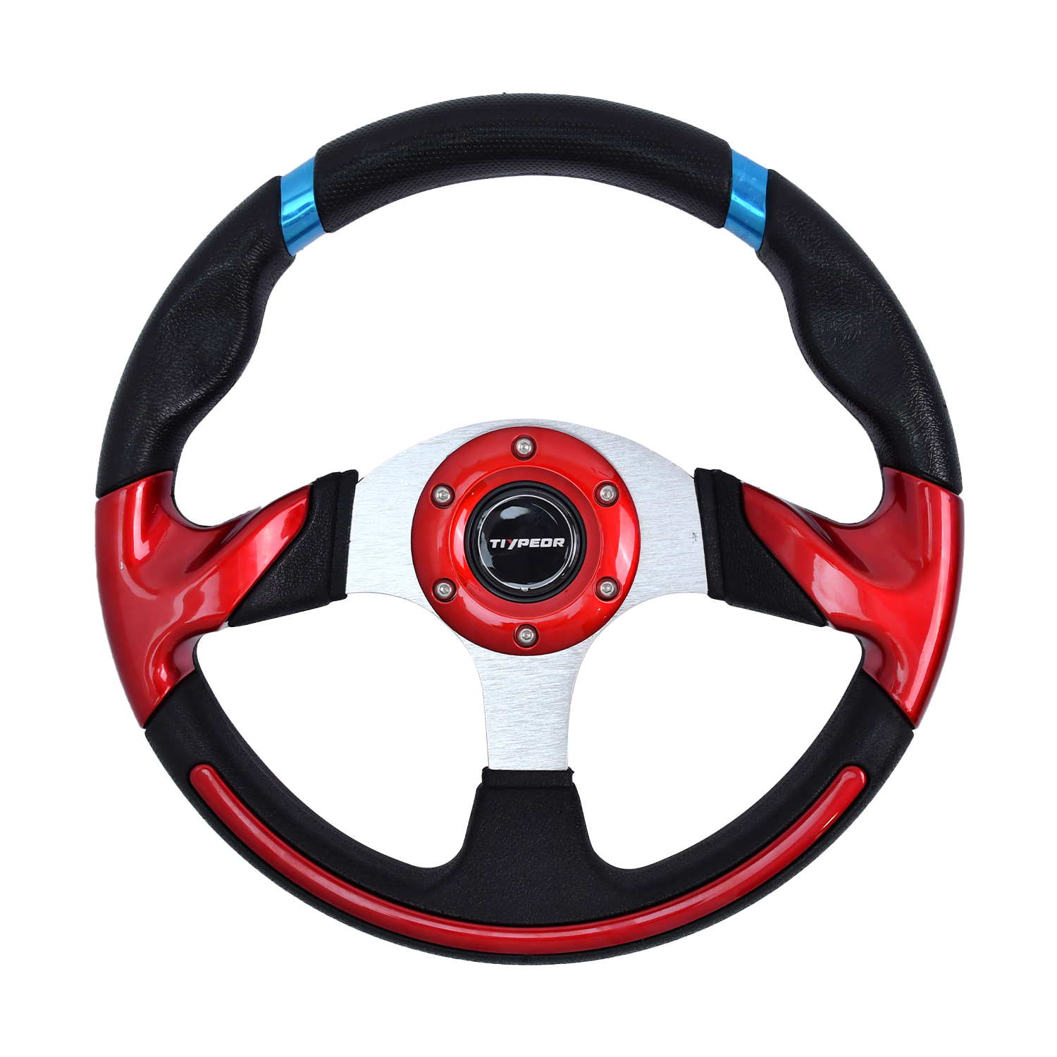 TIYPEOR Volant de Faneuse Rouge en Cuir PU 350 mm